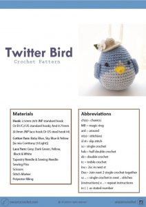 Twitter Bird Crochet Pattern – One Zero Crochet